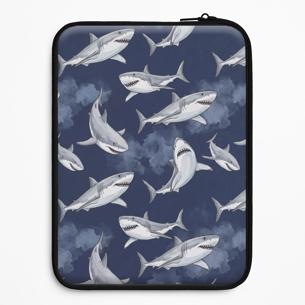 Grinning Shark Pattern Laptop Sleeve
