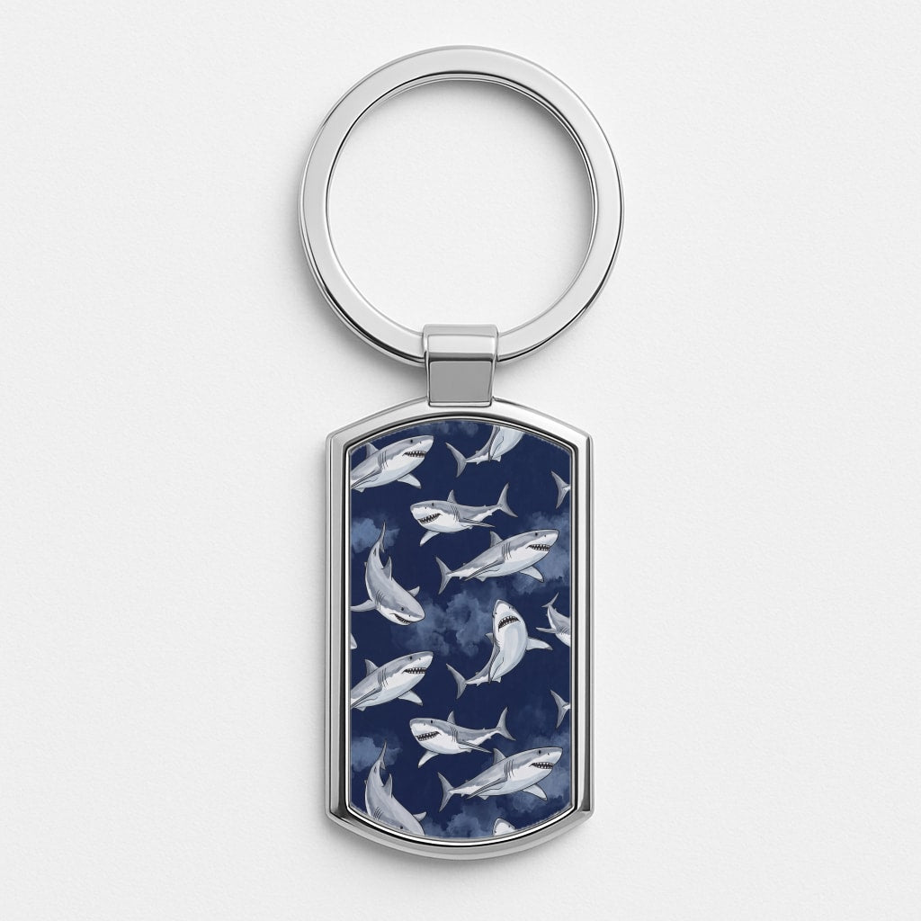 Grinning Shark Pattern Luxury Keyring