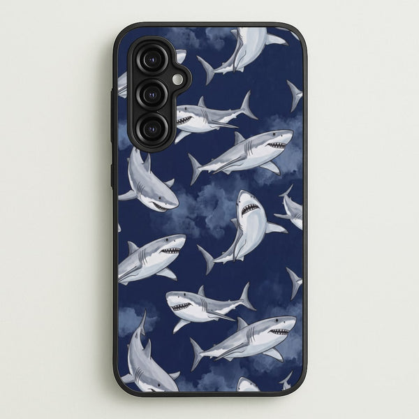 Grinning Shark Pattern Phone Case - Galaxy A14 / Standard