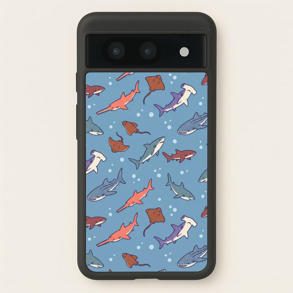 Shark & Ray Shoal Phone Case - Google Pixel 8a / Standard