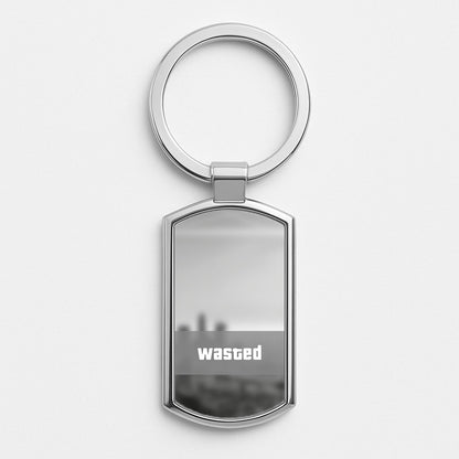 Wasted - Video Game Silver Keyring