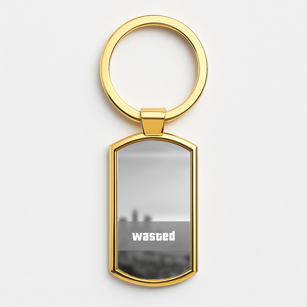 Wasted - Video Game Gold Keyring