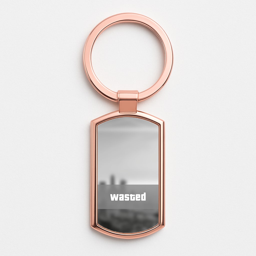 Wasted - Video Game Rose Gold Keyring