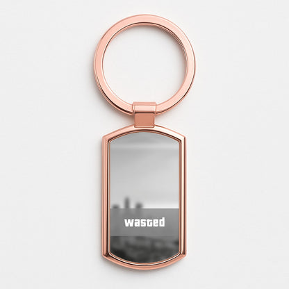 Wasted - Video Game Rose Gold Keyring
