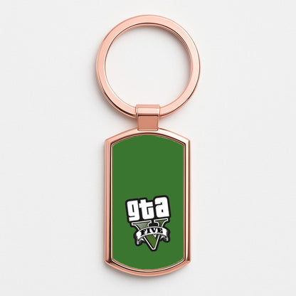 Green Five - Video Game Rose Gold Keyring