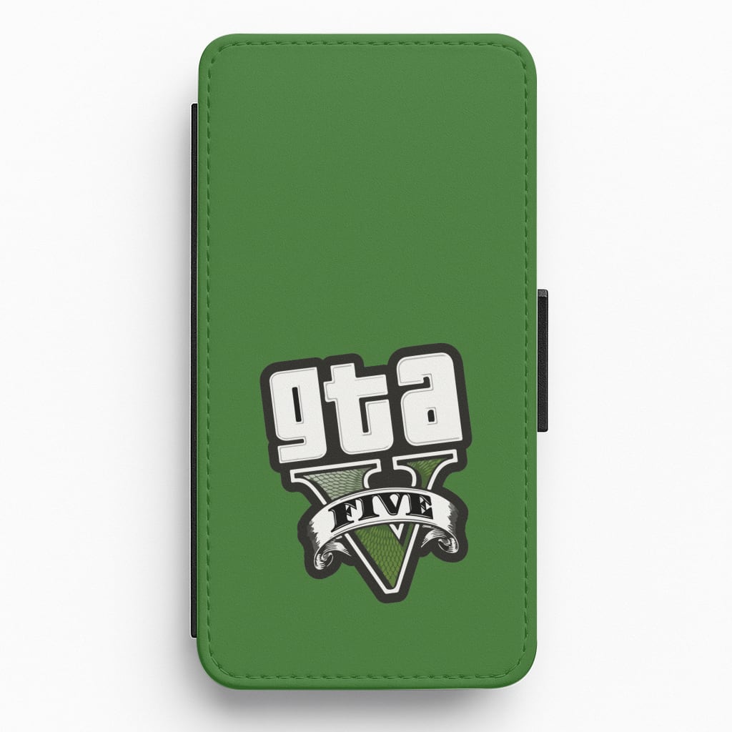 Green Five - Video Game Flip / Wallet Phone Case