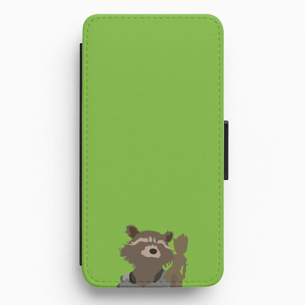 Rocket Raccoon And Groot - GOTG Flip / Wallet Phone Case