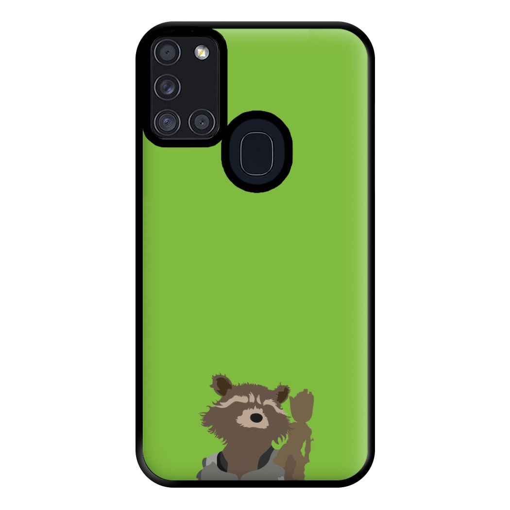 Rocket Raccoon And Groot - GOTG Phone Case for Galaxy A21s