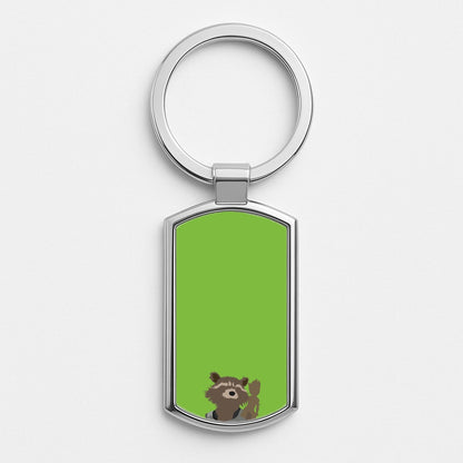 Rocket Raccoon And Groot - GOTG Silver Keyring