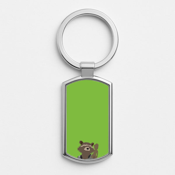 Rocket Raccoon And Groot - GOTG Silver Keyring