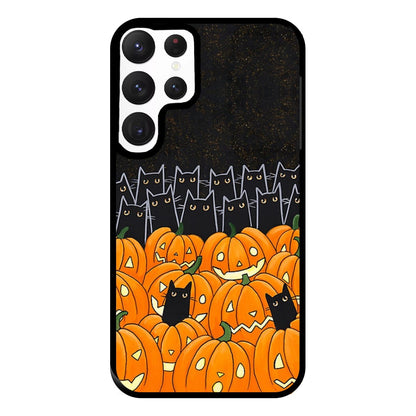 Black Cats & Lanterns - Halloween Phone Case for Galaxy S22 Ultra