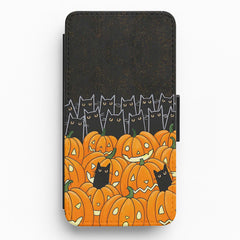 Black Cats & Lanterns - Halloween Flip / Wallet Phone Case