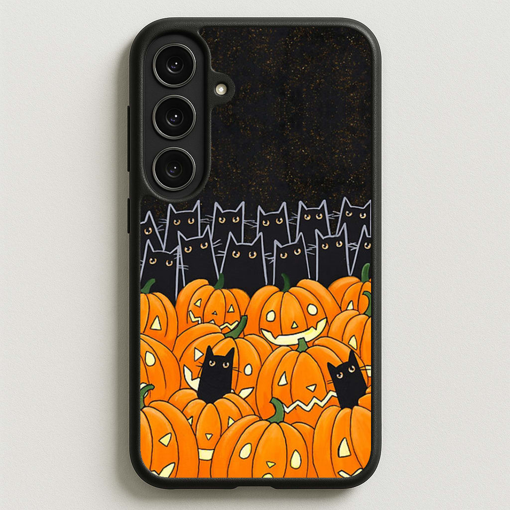 Black Cats & Lanterns - Halloween Phone Case for Galaxy S25FE