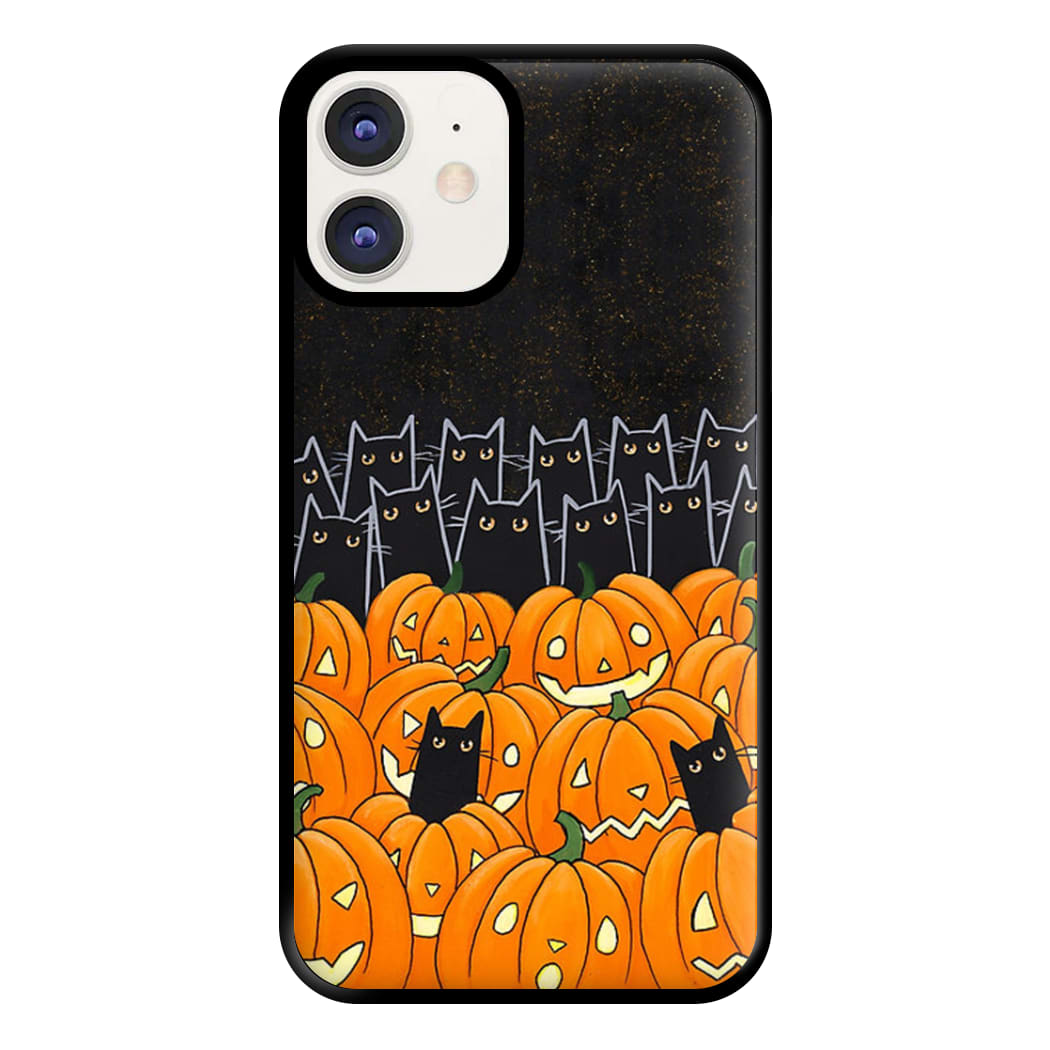 Black Cats & Lanterns - Halloween Phone Case for iPhone 12 / 12 Pro