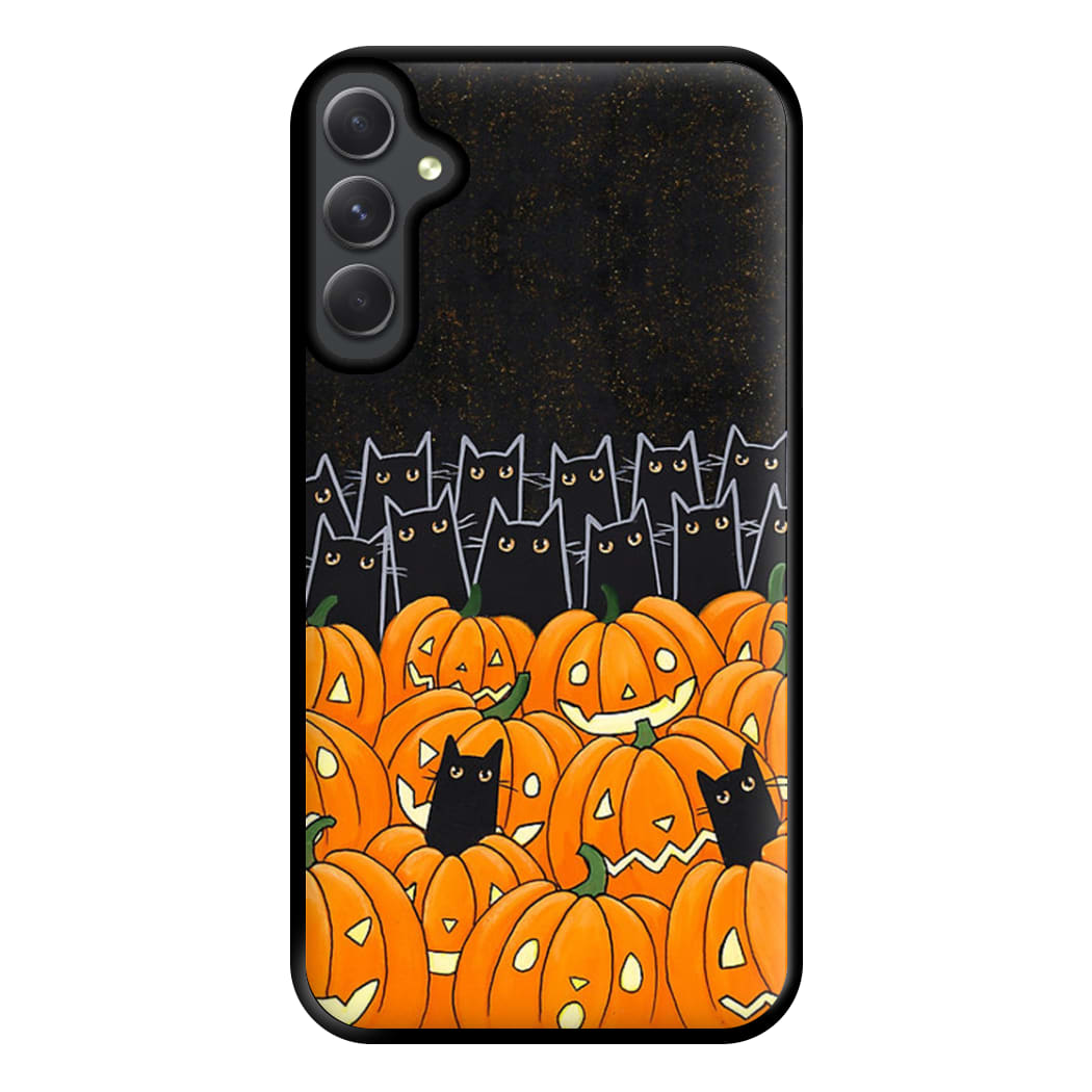 Black Cats & Lanterns - Halloween Phone Case for Galaxy A14