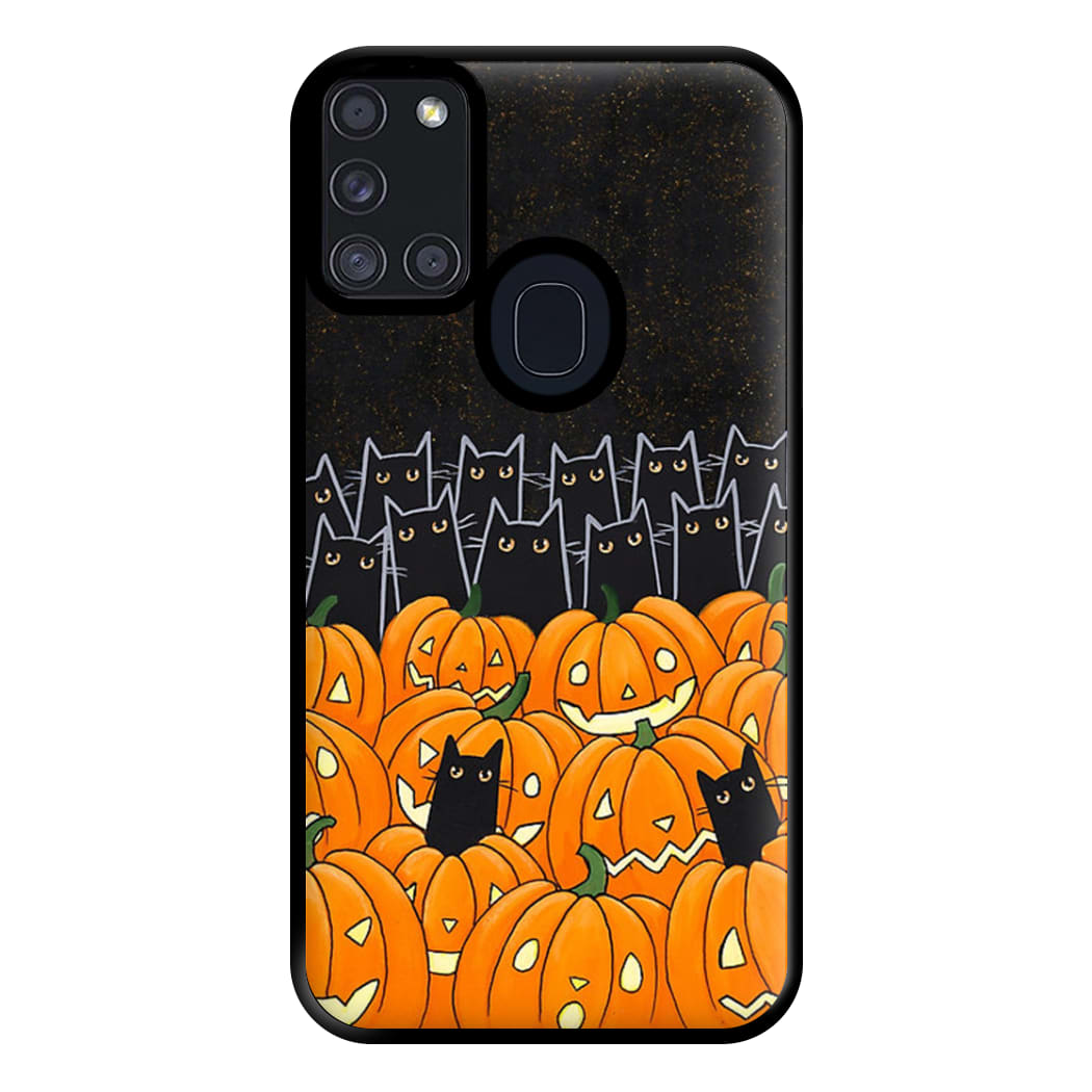 Black Cats & Lanterns - Halloween Phone Case for Galaxy A21s