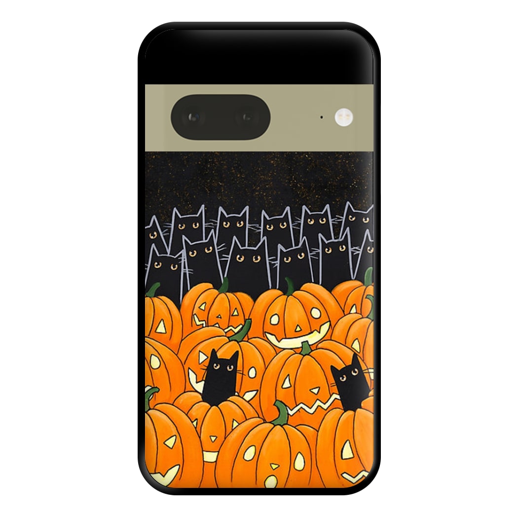 Black Cats & Lanterns - Halloween Phone Case for Google Pixel 7a