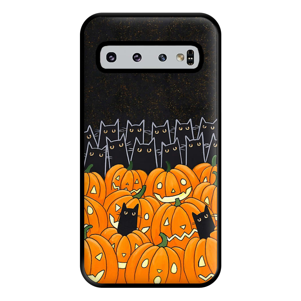 Black Cats & Lanterns - Halloween Phone Case for Galaxy S10 Plus