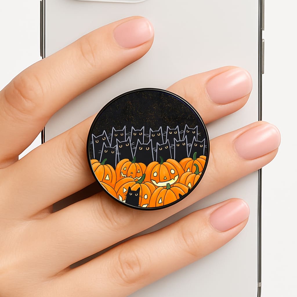 Black Cats & Lanterns - Halloween Phone Grip