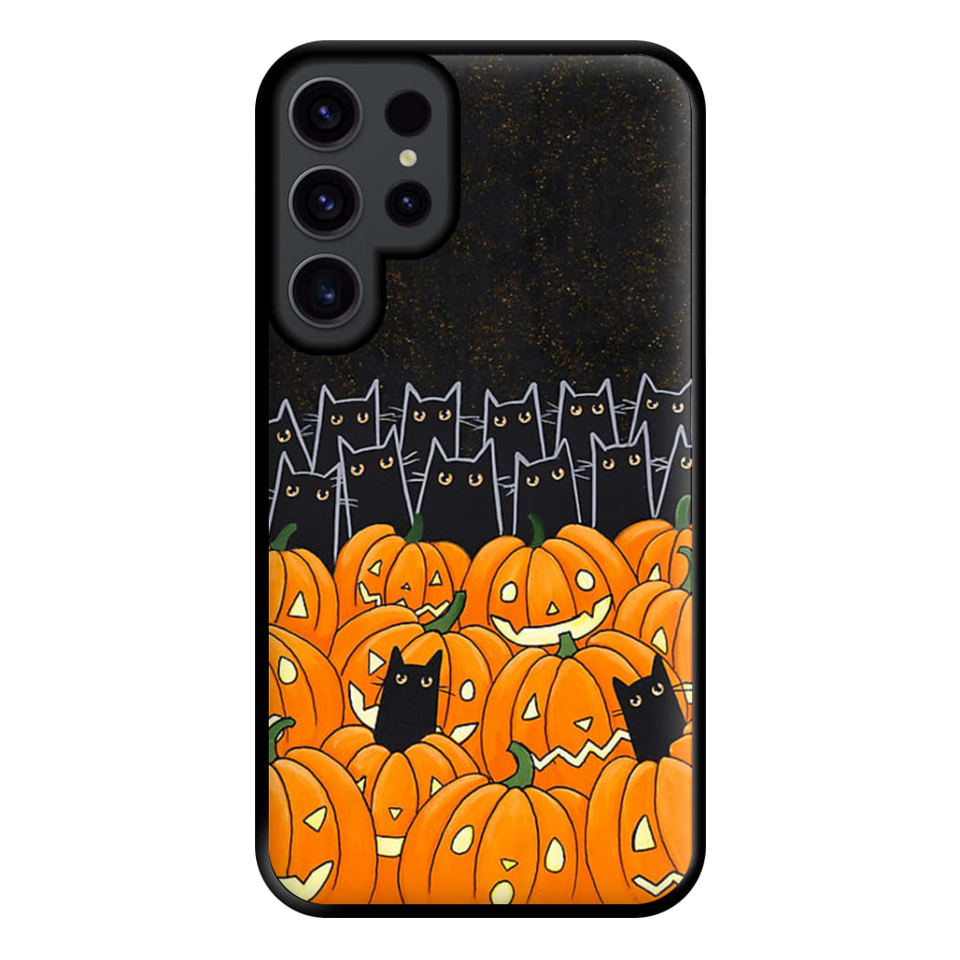 Black Cats & Lanterns - Halloween Phone Case for Galaxy S23 Ultra