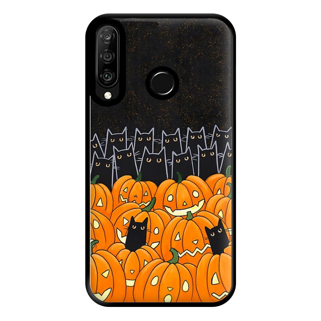 Black Cats & Lanterns - Halloween Phone Case for Huawei P30 Lite