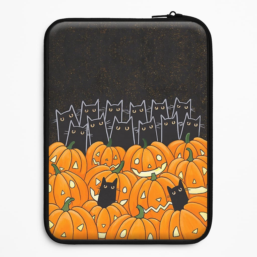 Black Cats & Lanterns - Halloween Laptop Sleeve