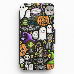 Colourful Halloween Pattern Flip / Wallet Phone Case
