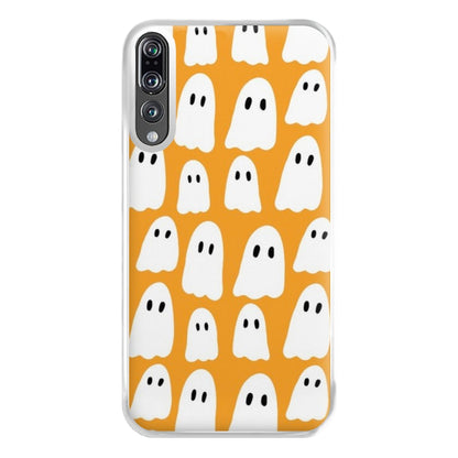 Orange Ghost Halloween Pattern Phone Case for Huawei P20 Pro