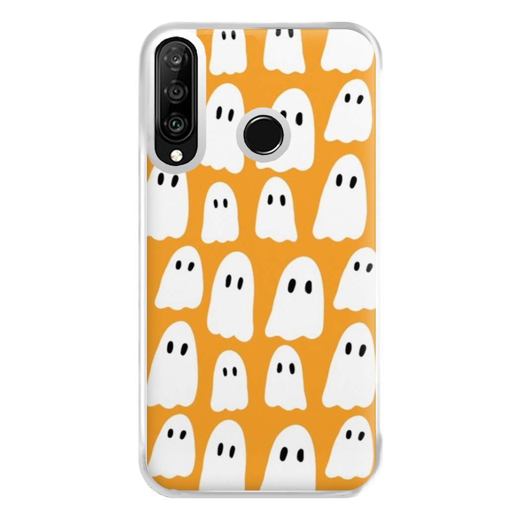 Orange Ghost Halloween Pattern Phone Case for Huawei P30 Lite