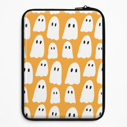 Orange Ghost Halloween Pattern Universal Laptop Sleeve