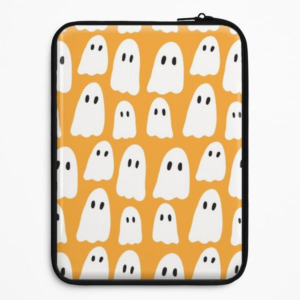 Orange Ghost Halloween Pattern Universal Laptop Sleeve