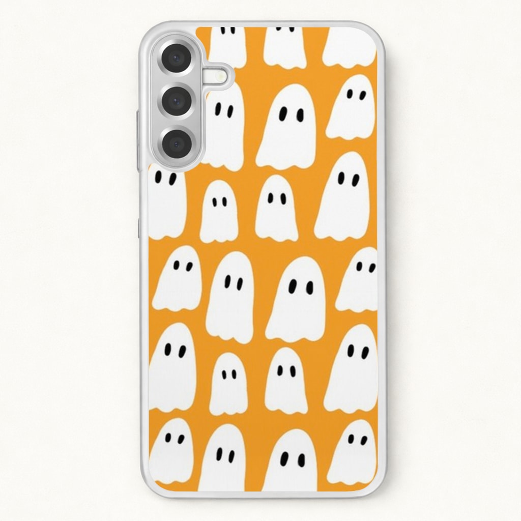 Orange Ghost Halloween Pattern Phone Case