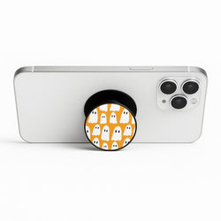 Orange Ghost Halloween Pattern Phone Stand