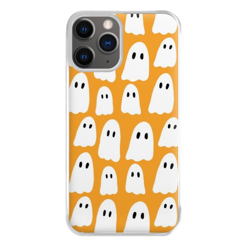 Orange Ghost Halloween Pattern Phone Case for iPhone 12 Pro Max