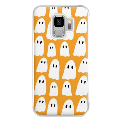 Orange Ghost Halloween Pattern Phone Case for Galaxy S9 Plus