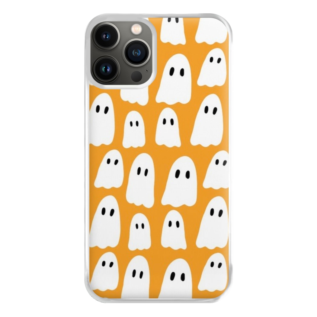 Orange Ghost Halloween Pattern Phone Case for iPhone 11 Pro Max