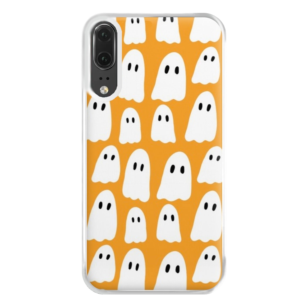 Orange Ghost Halloween Pattern Phone Case for Huawei P20