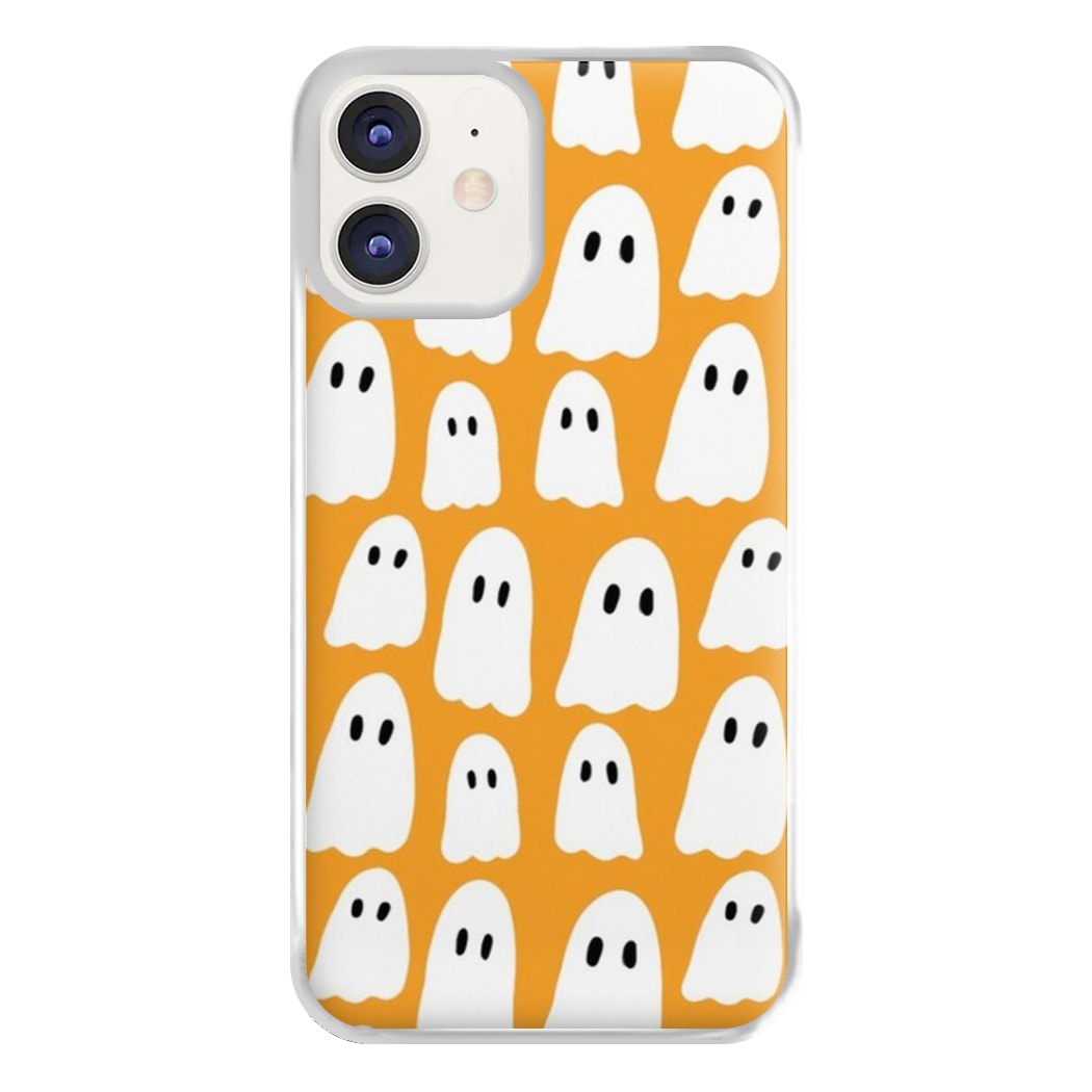 Orange Ghost Halloween Pattern Phone Case for iPhone 11