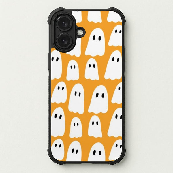 Orange Ghost Halloween Pattern Phone Case — Bumper case