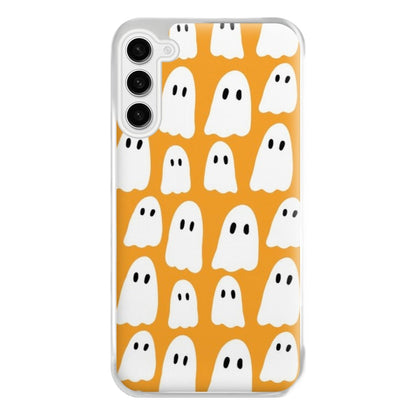 Orange Ghost Halloween Pattern Phone Case for Galaxy S23FE