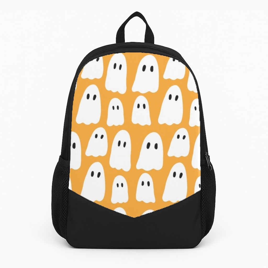 Orange Ghost Halloween Pattern Backpack