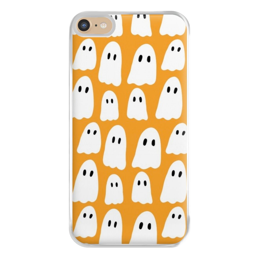 Orange Ghost Halloween Pattern Phone Case for iPhone 6 Plus / 7 Plus / 8 Plus