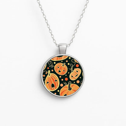 Pumpkin Pattern Circle Necklace