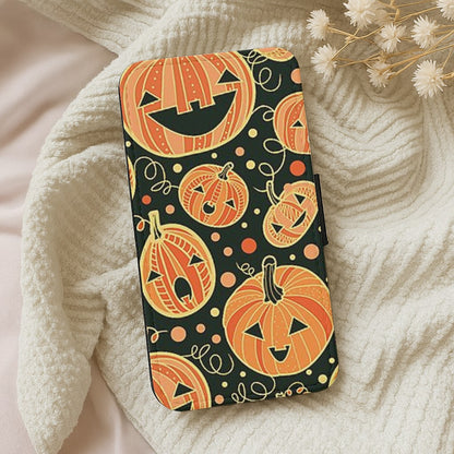 Pumpkin Pattern Wallet Phone Case