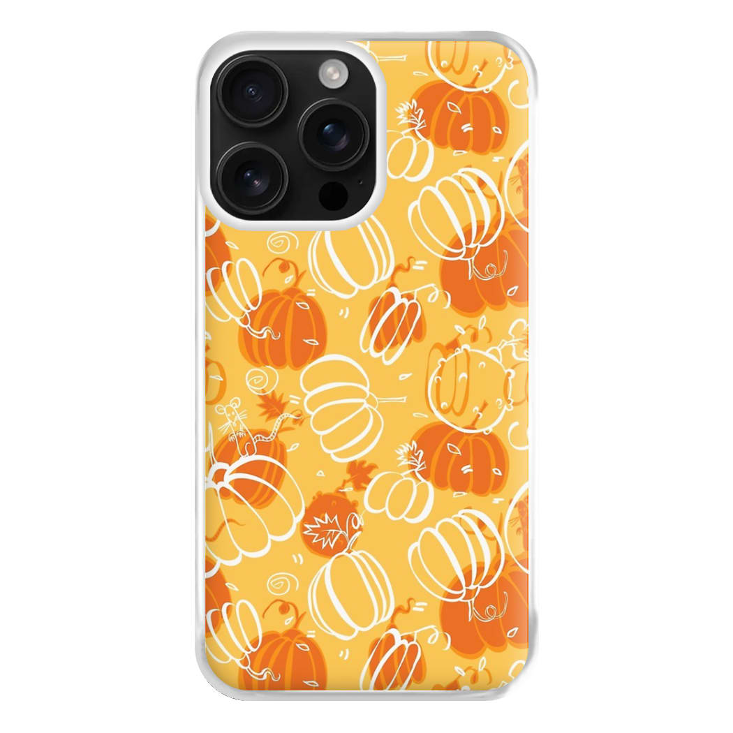 Drawn Pumpkin Pattern Phone Case for iPhone 16 Pro Max