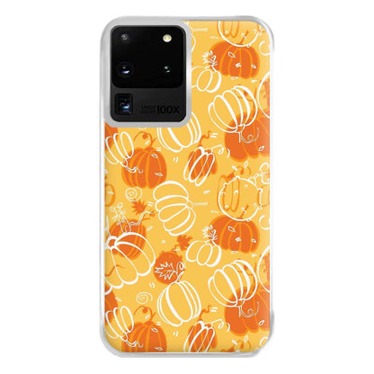 Drawn Pumpkin Pattern Phone Case for Galaxy S20 Ultra