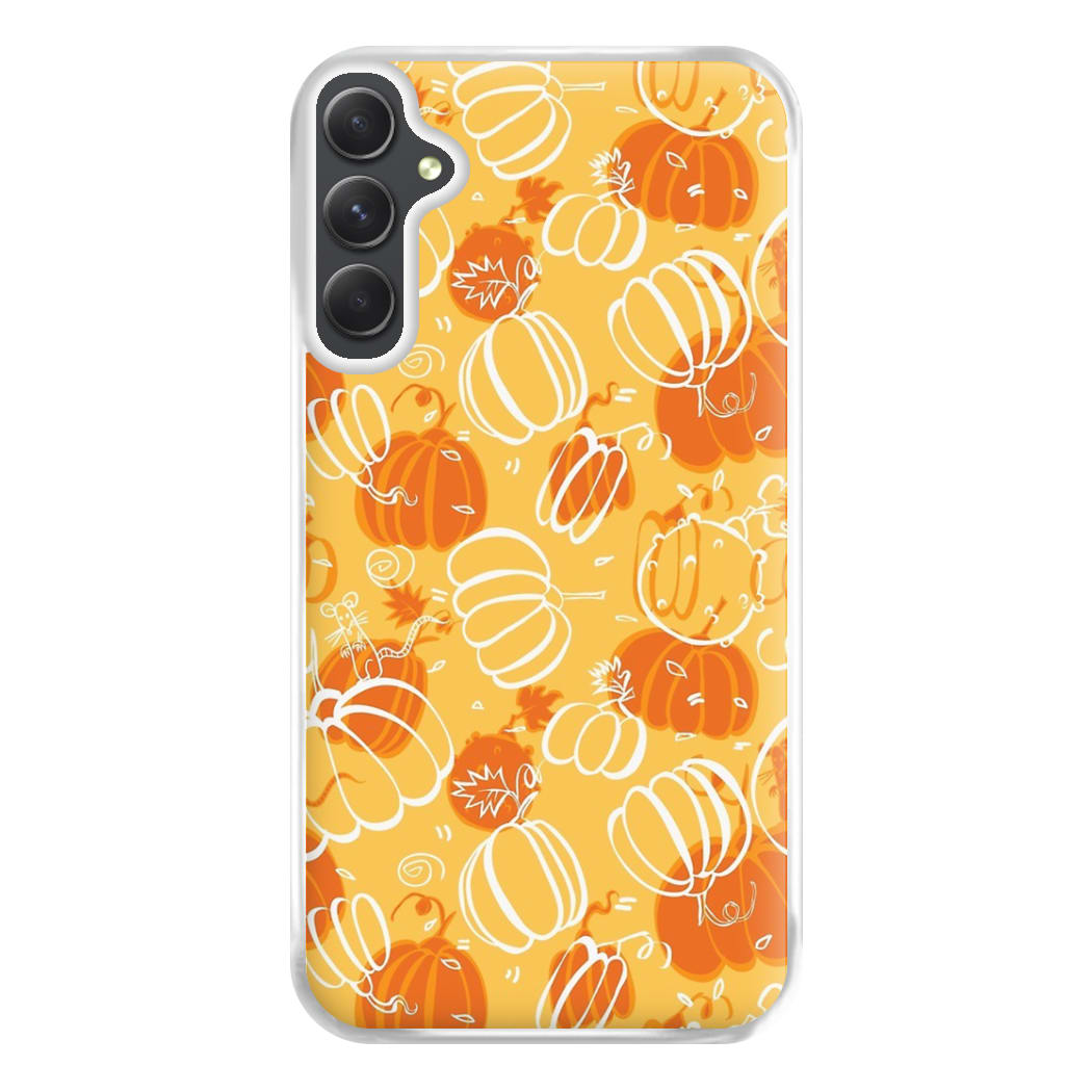 Drawn Pumpkin Pattern Phone Case for Galaxy A34