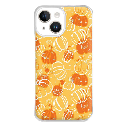 Drawn Pumpkin Pattern Phone Case for iPhone 14