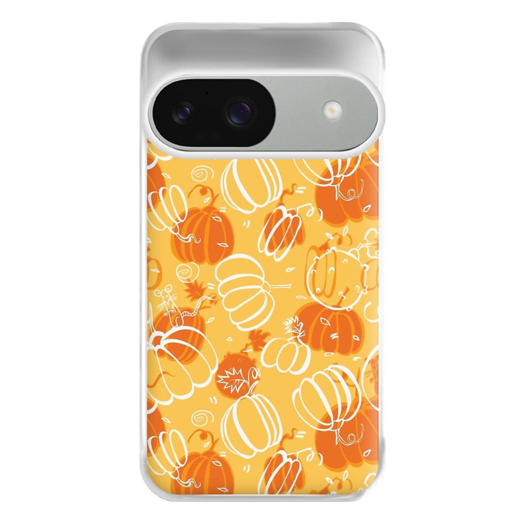 Drawn Pumpkin Pattern Phone Case for Google Pixel 9 / 9 Pro