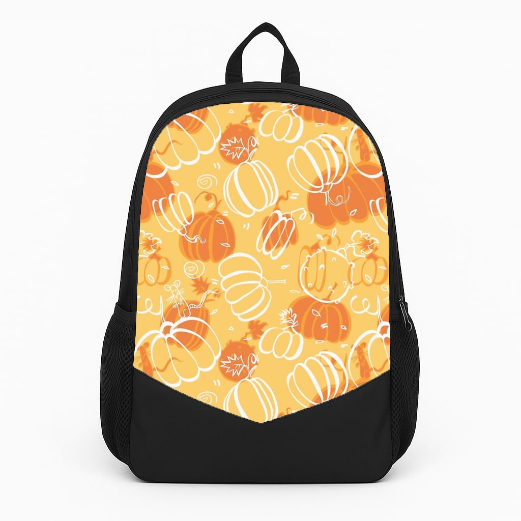 Drawn Pumpkin Pattern Backpack